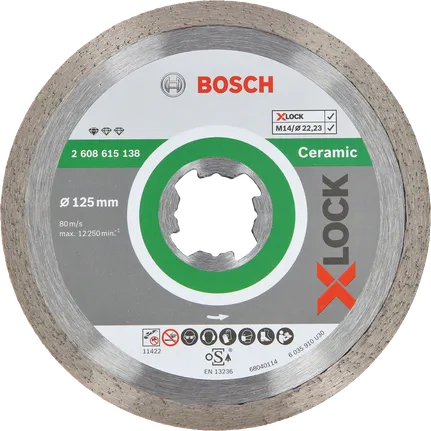 Keramický řezný kotouč Bosch X-LOCK, průměr 125 mm.
