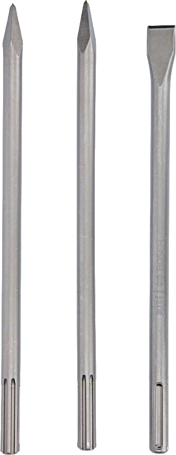 Sada 3dílných sekáčů Bosch SDS-max o délce 400 mm.