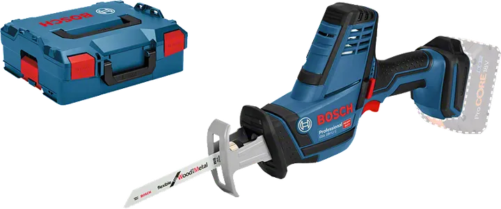 Akumulátorová přímočará pila Bosch GSA 18V-LI C s kufrem.