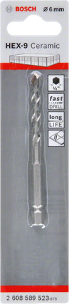 Vrták Bosch HEX-9 Keramický 6 mm.