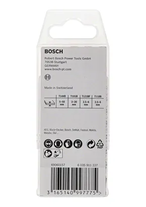 18dílná sada pilových plátků do přímočaré pily Bosch s T-stopkou.