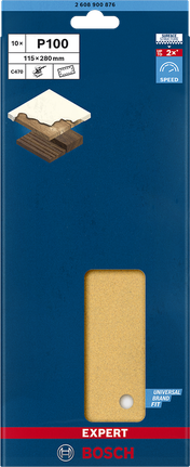 Brusný papír Bosch C470 P100 115 × 280 mm, balení 10 ks.