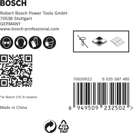 Sada vrtáků do tvrdé keramiky Bosch EXPERT HEX-9, 5 mm, 5dílná.