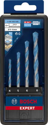 Sada vrtáků Bosch EXPERT MultiConstruction 4/5/6/8 mm.