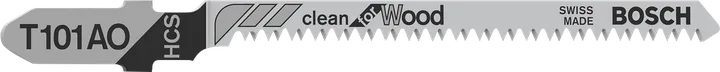 Pilový list Bosch T101AO pro čisté řezání dřeva.