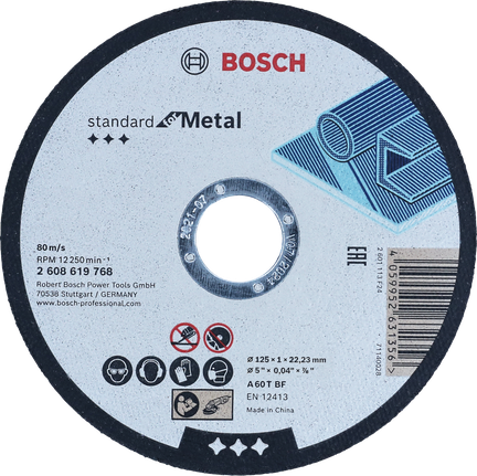Rovný řezný kotouč Bosch Standard for Metal 125 mm.
