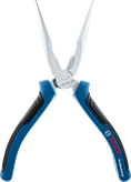 Kleště s dlouhými čelistmi Bosch s ergonomickými modrými rukojeťmi.