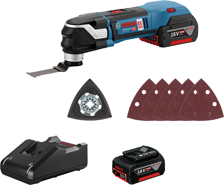 Akumulátorové multifunkční nářadí Bosch GOP 18V-28 s příslušenstvím.