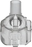 Adaptér na vysavač Bosch z průhledného plastu, délka 111 mm.