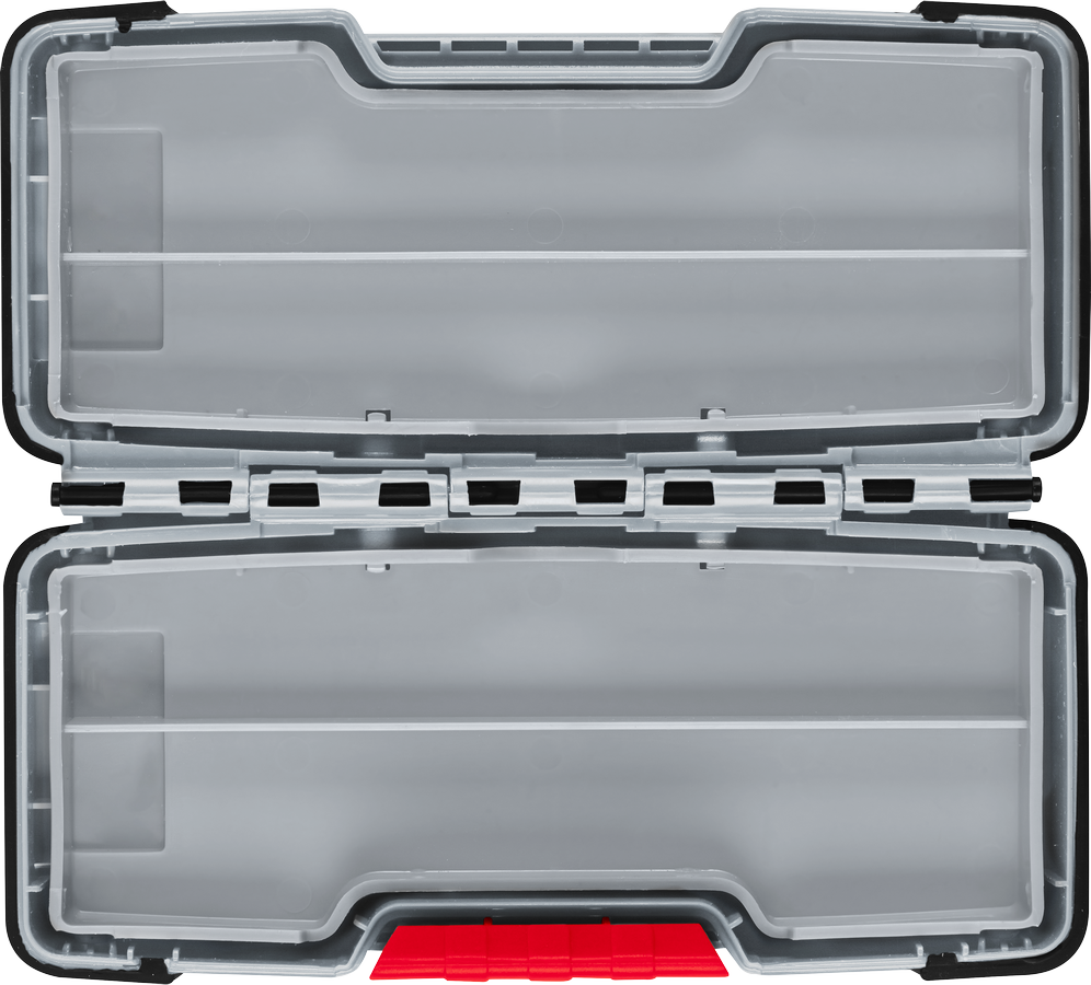 Malý kufr Bosch PRO Tough Box na příslušenství, otevřené pouzdro.