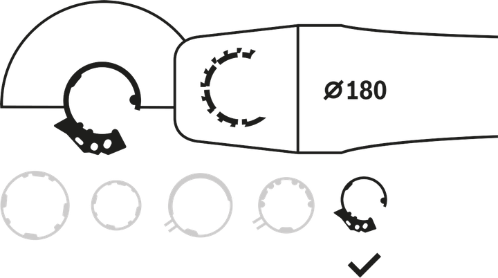 Kombinovaná upínací svorka ochranného krytu Bosch pro úhlovou brusku 180 mm.