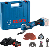 Sada akumulátorového multifunkčního nářadí Bosch GOP 185-LI s příslušenstvím.