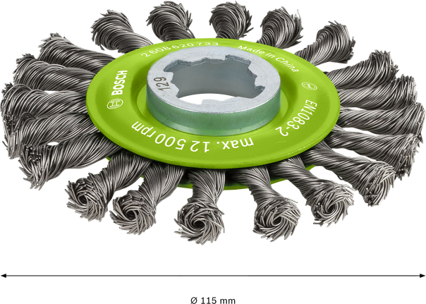 Drátěné kolečko Bosch PRO z nerezové oceli X-Lock, 115 mm.