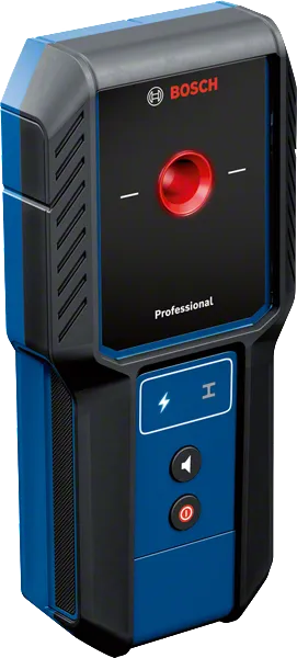 Detektor Bosch GMS 100-23 pro detekci kovů a živých kabelů.