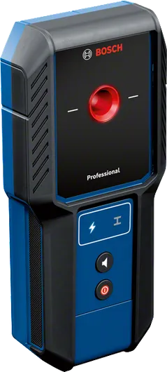 Detektor Bosch GMS 100-23 pro detekci kovů a živých kabelů.