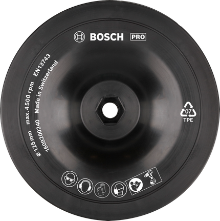 Opěrný talíř Bosch PRO 125 mm pro úhlové brusky.