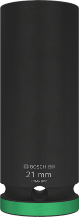 Rázový nástrčný klíč Bosch PRO hluboký 21 mm, upínací velikost 1/2".