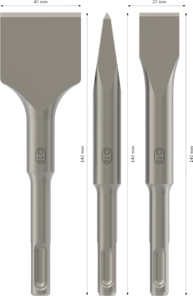 Sada 3 sekáčů Bosch PRO SDS plus-4C, 140 mm.