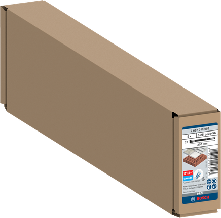 Sada plochých sekáčů Bosch PRO SDS plus-5C 20×250 mm.