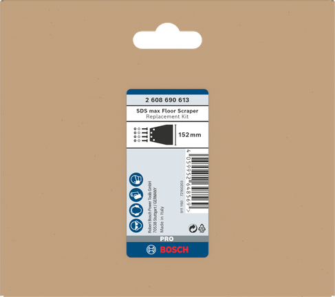 Náhradní sada podlahových škrabek Bosch PRO SDS-max 152 mm.