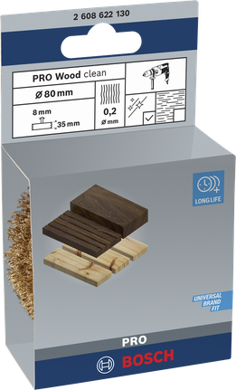 Drátěný kotouč Bosch PRO Wood clean 80 x 35 x 0,2 mm.