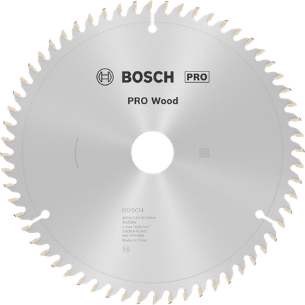 Pilový kotouč Bosch PRO Wood 216 mm T60 pro přesné řezy.
