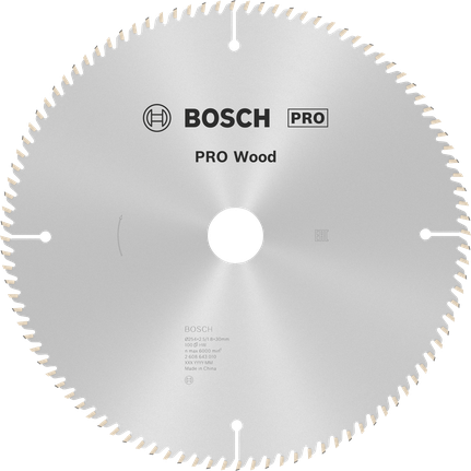 Kotouč do okružní pily Bosch PRO Wood 254 mm pro řezání dřeva.