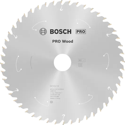 Akumulátorový kotouč do okružní pily Bosch PRO Wood, 216 mm 48 zubů.