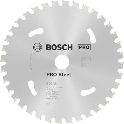 Akumulátorový kotouč do kotoučové pily Bosch PRO Steel 173 mm.