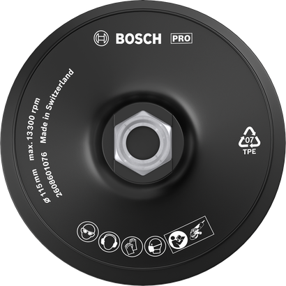 Podložný talíř Bosch PRO 115 mm, měkký suchý zip.