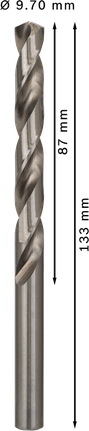 Spirálový vrták Bosch PRO Metal HSS-G 9,7 mm, délka 133 mm.