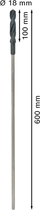 Vrták Bosch PRO Wood HSS 18x100x600 mm.