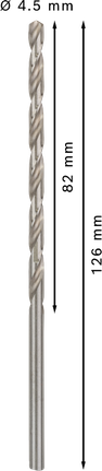 Dlouhý spirálový vrták Bosch PRO Metal HSS-G 4,5 mm.