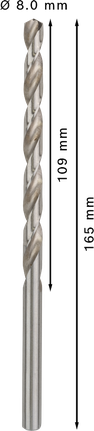 Dlouhý spirálový vrták Bosch PRO Metal HSS-G 8 mm.