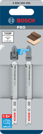 Pilové plátky Bosch PRO Hardwood clean T101BF do přímočaré pily 100 mm, 2 ks.