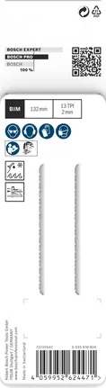 Plátky do přímočaré pily Bosch PRO Metal Pipes T321BF 132 mm 2 ks.