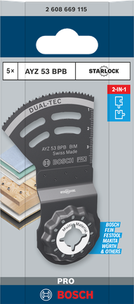 Bosch AYZ 53 BPB čepel Dual-Tec 53×40 mm 5 ks.