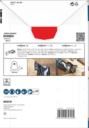 Čepel pro multifunkční nástroj Bosch PRO MACZ 145 BB 100×50 mm.