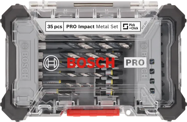 Sada rázových kovových utahováků Bosch PRO Impact, 35 dílů.