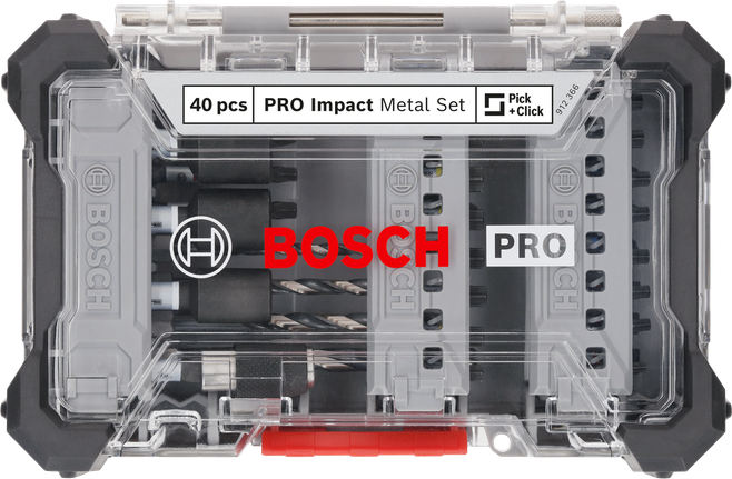 Sada rázových kovových nářadí Bosch PRO Impact, 40 dílů.