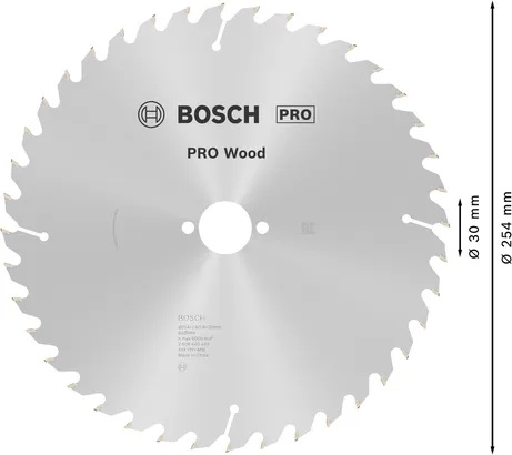 Kotouč do kotoučové pily Bosch PRO Wood 254 mm 60 zubů.