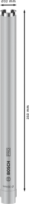 Jádrová fréza Bosch PRO pro suchý chod 32x350 mm G 1/2 palce.