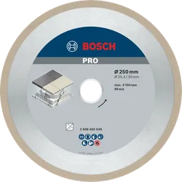 Diamantový kotouč Bosch PRO Ceramic, 250 mm na řezání dlaždic.