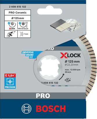 Diamantový kotouč Bosch PRO Ceramic X-Lock 125×22,23 mm.