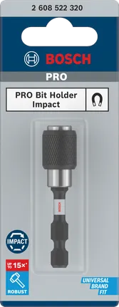 Držák bitů Bosch PRO s rychloupínacím mechanismem, rázový, 60 mm.