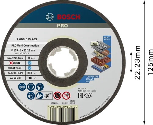 Řezný kotouč Bosch PRO Multi Material X-Lock 125 mm.