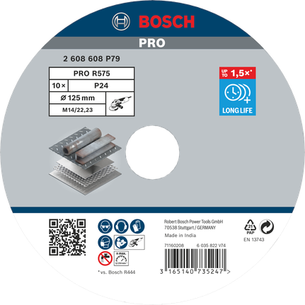 Fíbrový kotouč Bosch PRO R575 125 mm G24.