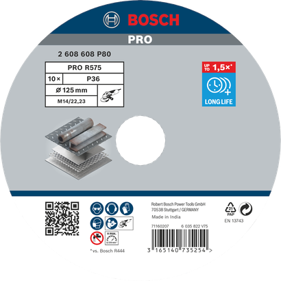 Fíbrový kotouč Bosch PRO R575 125 mm.