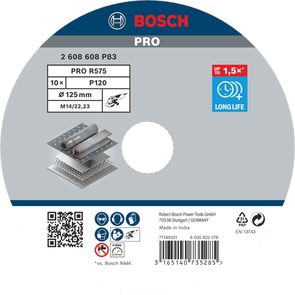 Fíbrový kotouč Bosch PRO R575 125 mm G120.