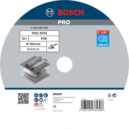 Fíbrový kotouč Bosch PRO R575 180 mm.